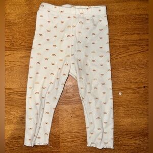 Kids Cream Patterned Leggings rainbows